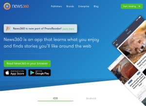 How news360.com looks like on a tablet such as an iPad.