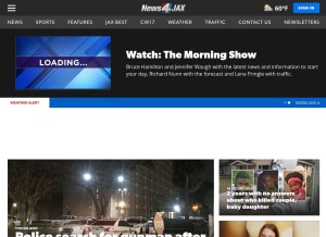 How news4jax.com looks like on a tablet such as an iPad.