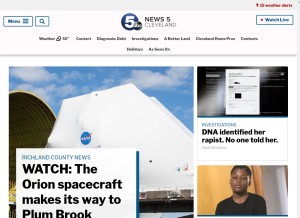 How news5cleveland.com looks like on a tablet such as an iPad.