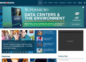 How newsarama.com looks like on a tablet such as an iPad.