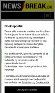 How newsbreak.dk looks like on a mobile device such as an iPhone.