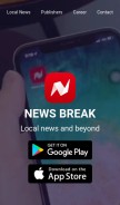How newsbreak.me looks like on a mobile device such as an iPhone.