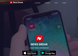 How newsbreak.me looks like on a tablet such as an iPad.