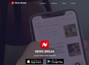 How newsbreakapp.com looks like on a tablet such as an iPad.