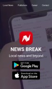 How newsbreakapp.me looks like on a mobile device such as an iPhone.