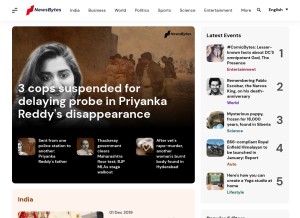 How newsbytesapp.com looks like on a tablet such as an iPad.