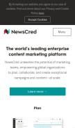 How newscred.com looks like on a mobile device such as an iPhone.