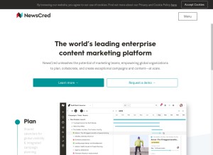How newscred.com looks like on a tablet such as an iPad.