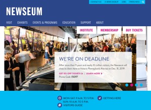 How newseum.org looks like on a tablet such as an iPad.