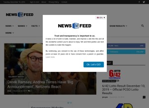 How newsfeed.ph looks like on a tablet such as an iPad.