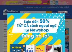 How newshop.vn looks like on a tablet such as an iPad.