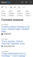 How newshub.ua looks like on a mobile device such as an iPhone.