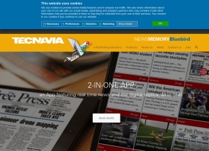 How newsmemory.com looks like on a tablet such as an iPad.