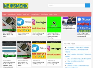 How newsmenk.com looks like on a tablet such as an iPad.
