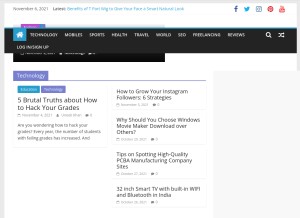 How newsnblogs.com looks like on a tablet such as an iPad.