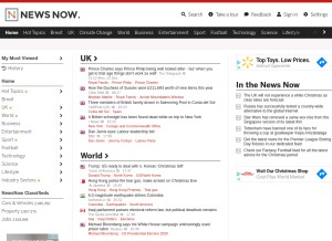 How newsnow.net looks like on a tablet such as an iPad.