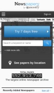 How newspapers.com looks like on a mobile device such as an iPhone.