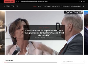How newsthud.com looks like on a tablet such as an iPad.