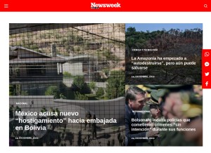 How newsweekespanol.com looks like on a tablet such as an iPad.