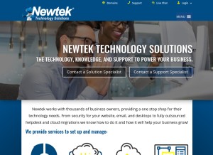 How newtekwebhosting.com looks like on a tablet such as an iPad.