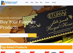 How newtelemart.com looks like on a tablet such as an iPad.