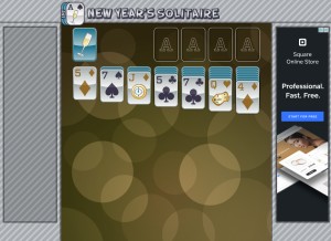How newyearssolitaire.com looks like on a tablet such as an iPad.