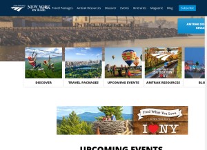 How newyorkbyrail.com looks like on a tablet such as an iPad.