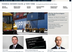 How newyorkfed.org looks like on a tablet such as an iPad.