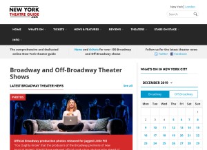 How newyorktheatreguide.com looks like on a tablet such as an iPad.