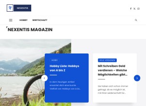 How nexentis.de looks like on a tablet such as an iPad.
