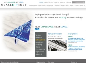 How nexsenpruet.com looks like on a tablet such as an iPad.