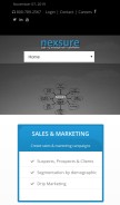 How nexsure.com looks like on a mobile device such as an iPhone.