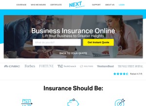 How next-insurance.com looks like on a tablet such as an iPad.