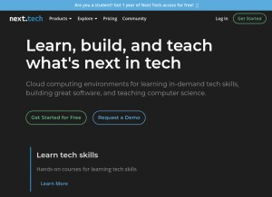 How next.tech looks like on a tablet such as an iPad.