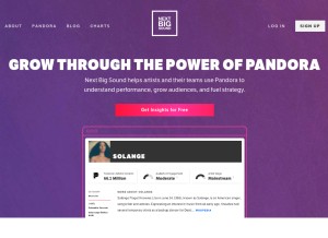 How nextbigsound.com looks like on a tablet such as an iPad.