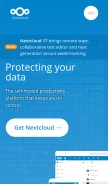 How nextcloud.com looks like on a mobile device such as an iPhone.