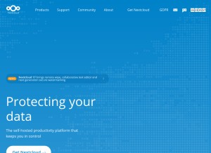How nextcloud.org looks like on a tablet such as an iPad.