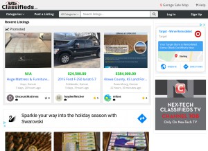 How nextechclassifieds.com looks like on a tablet such as an iPad.