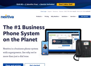How nextiva.com looks like on a tablet such as an iPad.