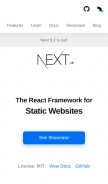 How nextjs.org looks like on a mobile device such as an iPhone.