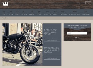 How nextluxury.com looks like on a tablet such as an iPad.