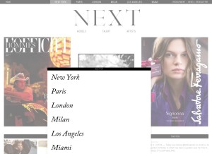 How nextmanagement.com looks like on a tablet such as an iPad.