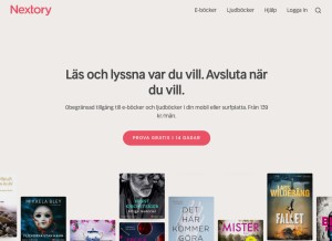 How nextory.se looks like on a tablet such as an iPad.