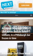 How nextpittsburgh.com looks like on a mobile device such as an iPhone.