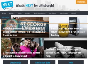 How nextpittsburgh.com looks like on a tablet such as an iPad.