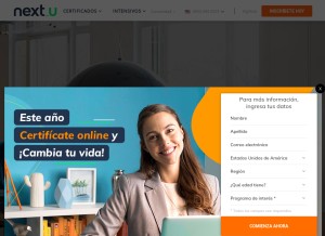 How nextu.com looks like on a tablet such as an iPad.