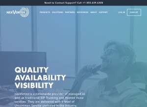 How nexvortex.com looks like on a tablet such as an iPad.