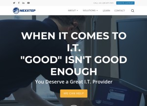 How nexxtep.com looks like on a tablet such as an iPad.