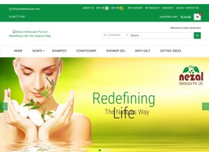 How nezalherbocare.com looks like on a tablet such as an iPad.