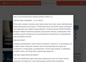 How nf.pl looks like on a tablet such as an iPad.